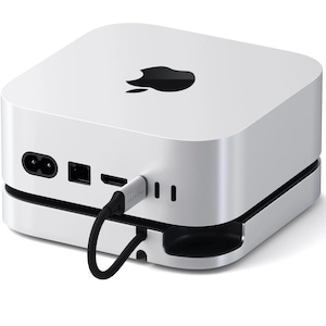 Suport Satechi si Hub pentru Mac, Mini, M4 cu slot SSD, alb