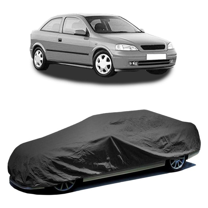 Husa tip prelata auto pentru OPEL ASTRA G Hatchback (T98) 1998 - 2009, culoare negru, material textil impermeabil, rezistanta la intemperii praf UV, CARPASSION Husa Protectie