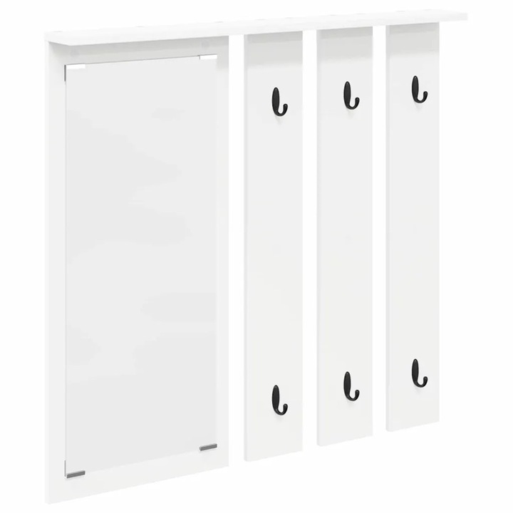 vidaXL Fali Kabáthorog polcokkal Fehér 84 x 10 x 80 cm Faanyag 874491
