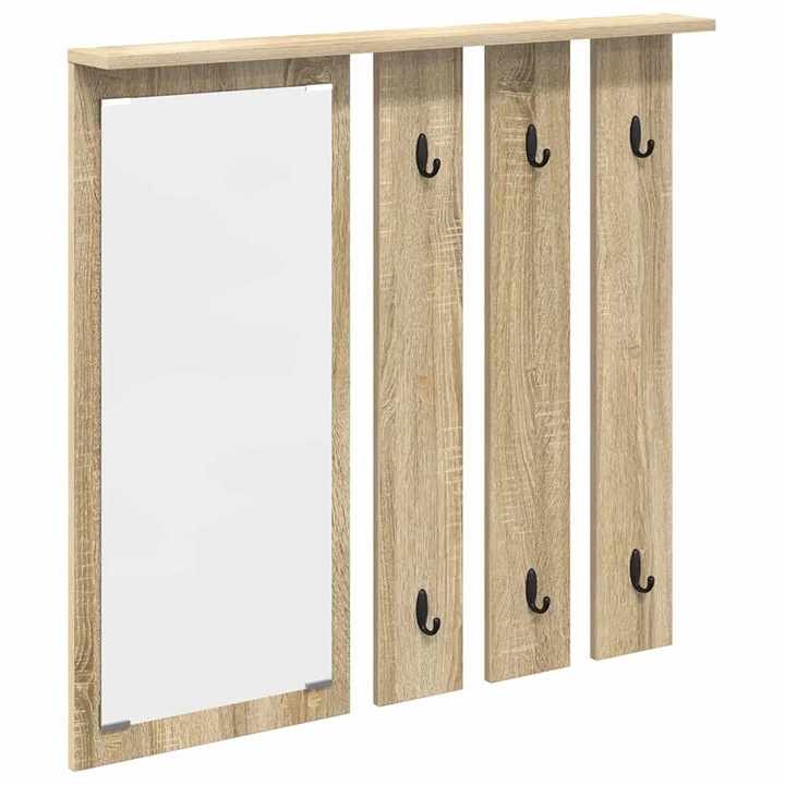 vidaXL Fali Kabáthorog polcokkal sonoma tölgy 84 x 10 x 80 cm Faanyag 874493