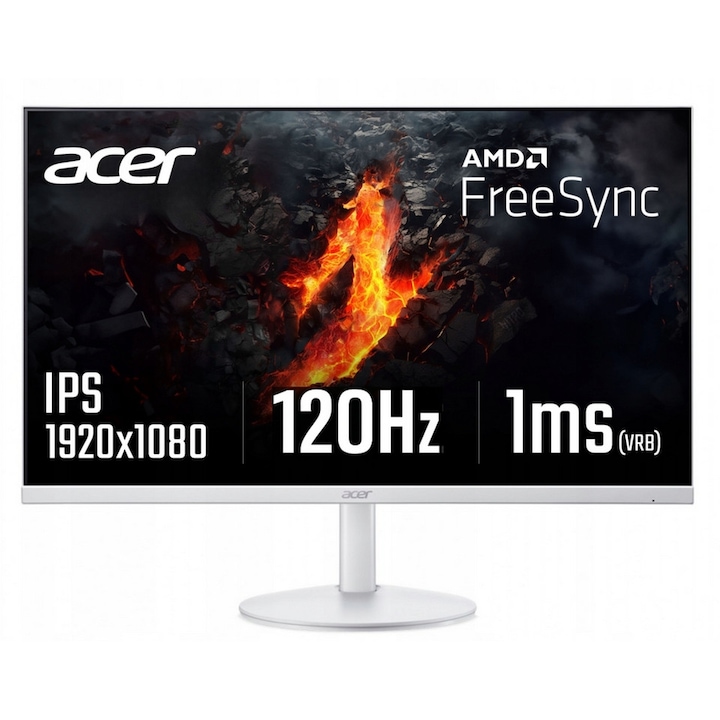 ACER SA243YG0 monitor 23,8 hüvelykes FHD ZeroFrame IPS 120Hz 16:9 1ms VRB 250nits VGA HDMI AdaptiveSync EU Fehér UM.QS3EE.004