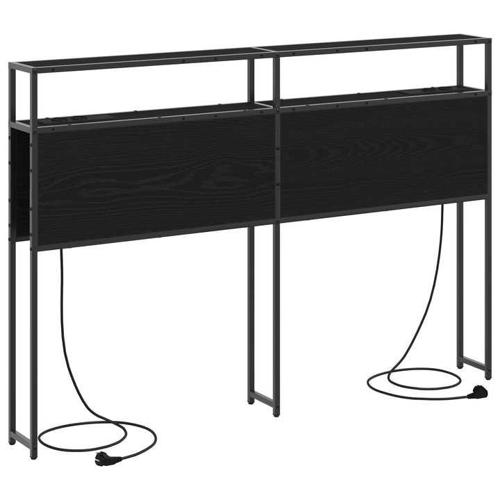 Tablie de pat cu depozitare VidaXL, stejar negru, 120 cm