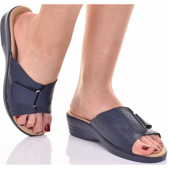 Papuci Martinus albastru, foarte moi, Albastru, 41