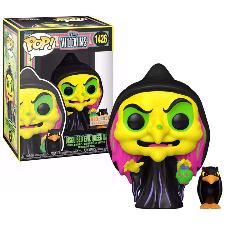 Funko POP! Снежанка 1426 Зла кралица, преоблечена с гарван, Blacklight Special Edition, Многоцветна, 9 см
