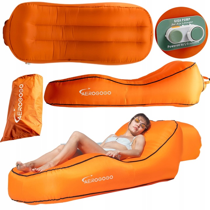 Надуваем матрак, Aerogogo, CS1BROWN, 180x70x50 см, Кафяв, Автоматичен, Вградена електрическа въздушна помпа, Материал найлон + Tpr, Максимален капацитет 150 кг, самонадува се за максимален комфорт и минимални усилия