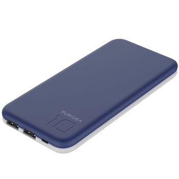 Acumulator extern Puridea S2s, 10000 mAh, 2xUSB, Alb / Albastru Acumulator extern Puridea S2s, 10000 mAh, 2xUSB, Alb / Albastru