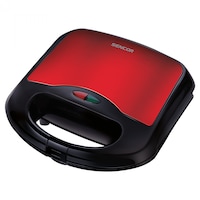 Sandwich-maker Sencor SSM4221RD, 700W, placi antiaderente, control automat temperatura, rosu