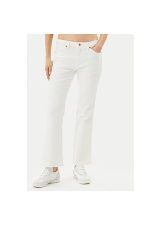 Pantaloni dama Wrangler, 112362665, Bumbac/Elastan, Alb, Alb