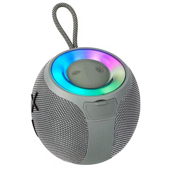 Mini difuzor portabil Bt5.3 cu sunet surround wireless, 5 moduri de lumina, card TF, culoare argintiu