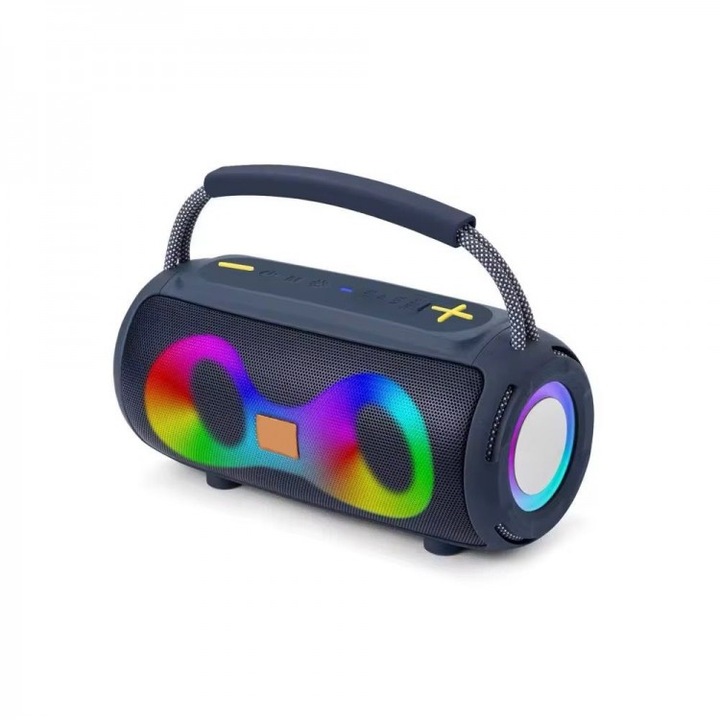 Преносима тонколона, 10W, Bluetooth V5.3, USB, TF карта, type-c, 1800mAh, RGB LED, Син
