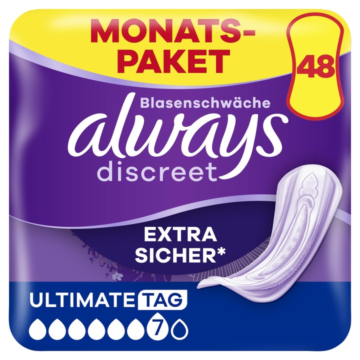 Always Discreet inkontinencia betétek, Ultimate Day, ultra, 48 darabos készlet