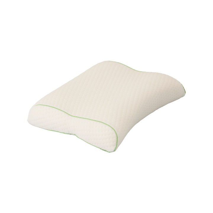 Perna Cervicala Ortopedica Nordic Schiller Pro, Forma Dubla Ergonomica, Gri, 60x40x12/10cm