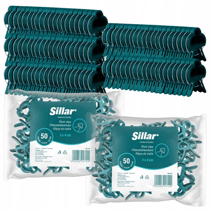 Clips pentru plante, cleme pentru plante, tulpini, legume, suporturi, 3x4cm, 100 bucati, Sillar