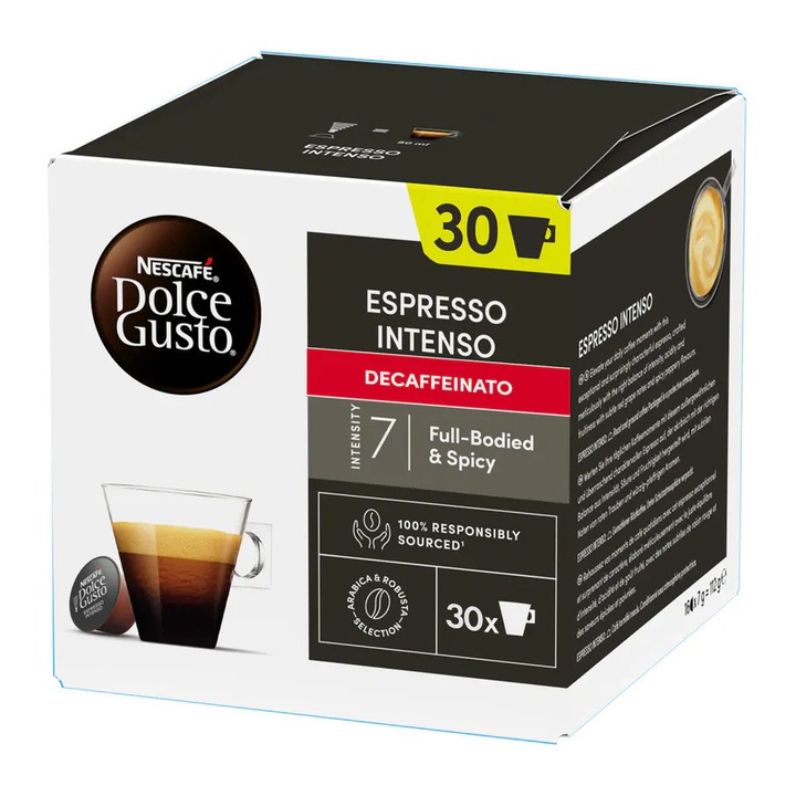 Capsule de cafea Nescafé Dolce Gusto Espresso Intenso Decaffeinato – gust intens fara cofeina