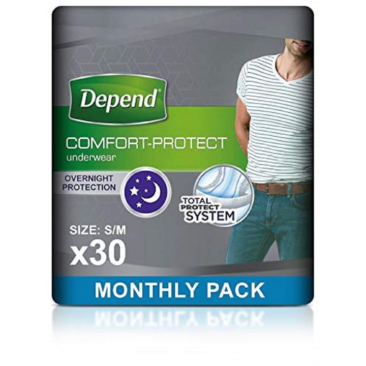 Бельо Depend, комплект от 30 бикини, размер малък/среден, абсорбиращ чаршаф, висока абсорбация