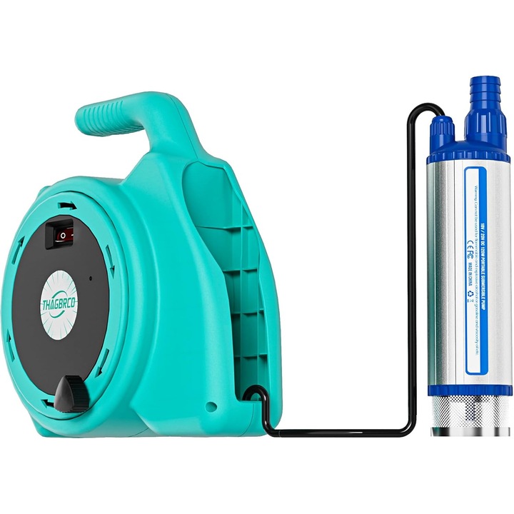 Потопяема помпа за прехвърляне на течности, съвместима с батерия Makita 18V, 400 литра/час, с кабел 4.8 м, водоустойчива IPX8, адаптер 1, 1/2, 3/4 инча, многофункционална