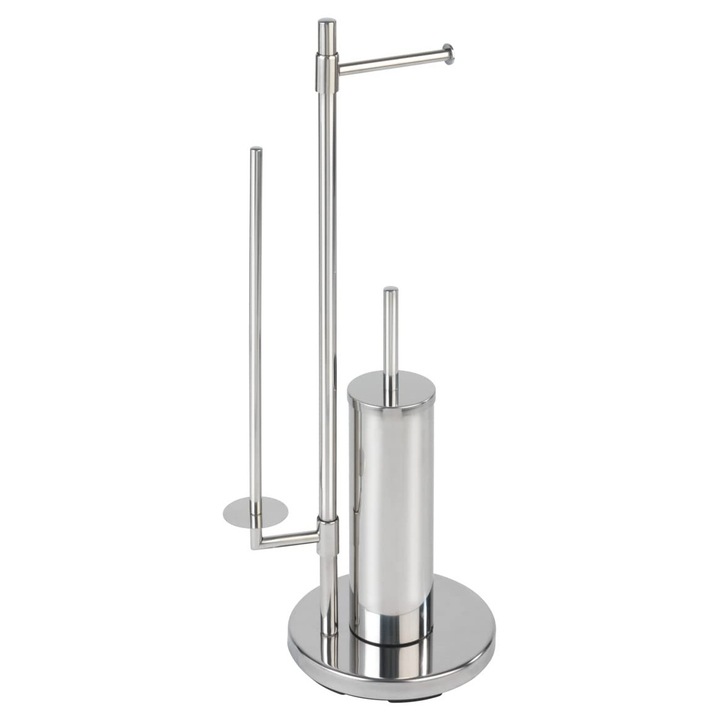 Wenko Universalo Neo WC-papír és WC-kefe tartó, rozsdamentes acél, 30x73x20cm, fényes ezüst