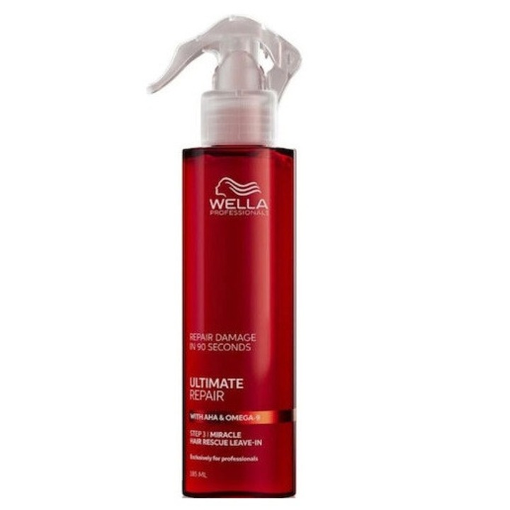 Tratament Spray fara clatire, reparare rapida pentru toate tipurile de par, Wella Ultimate Repair Leave-In, 185 ml
