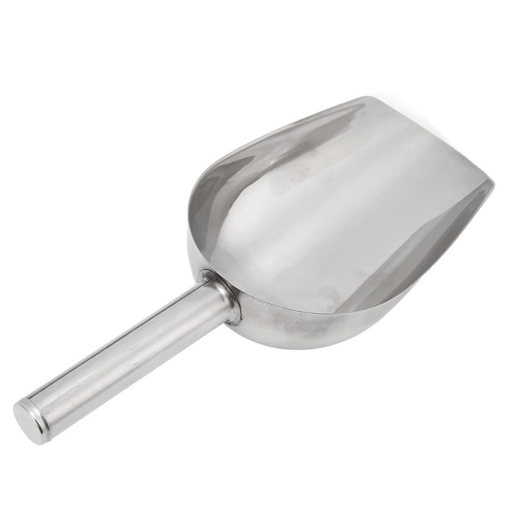Lingura de gheata din otel inoxidabil, lingura pentru galeata de gheata, lingura de gheata din otel inoxidabil, 24, 5 * 7, 5 cm