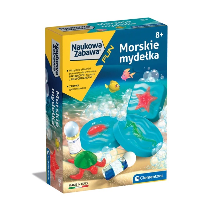 Clementoni kézműves készlet, Morskie mydelka, 4 forma, színes, 8 éves kortól