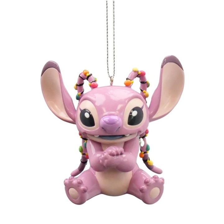 Ornament brad 3D Angel, Lilo & Stitch, 8 cm, roz