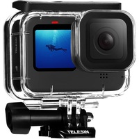 Carcasa Protectie Waterproof, Pentru Camera Video Sport, Compatbil Cu GoPro Hero 13, 12, 11, 10, 9, Black, Policarbonat, Transparent