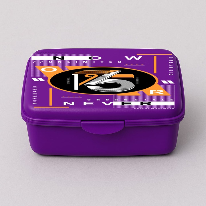 Caserola din plastic mov cu model, 1l