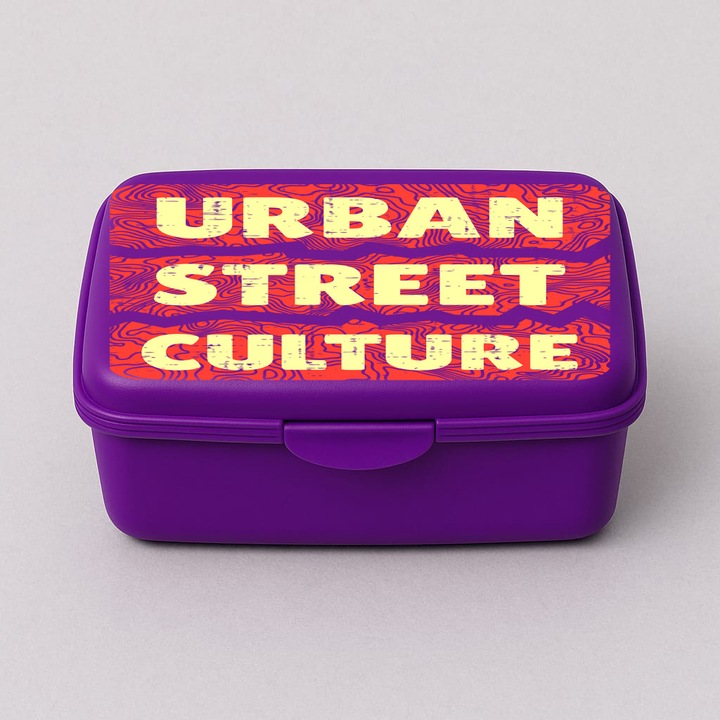 Caserola din plastic mov cu model, 1l