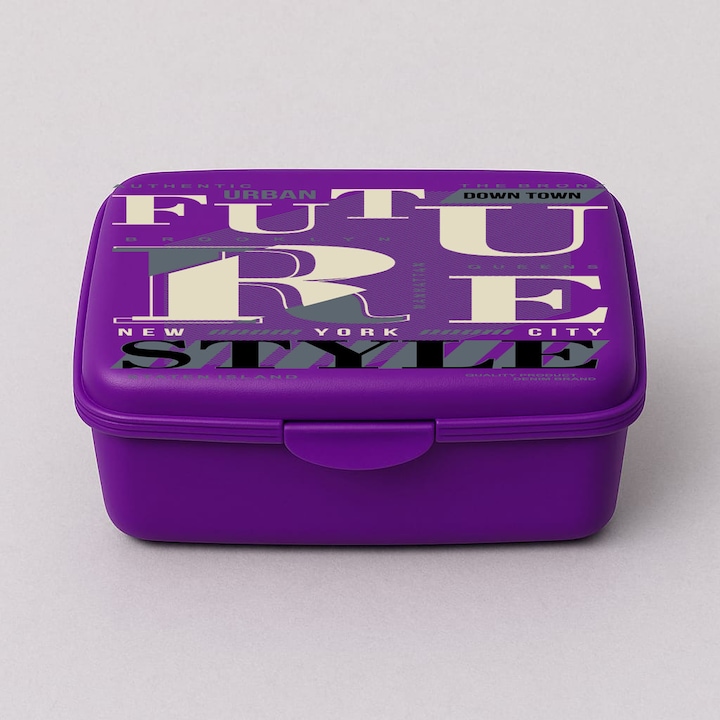 Caserola din plastic mov cu model, 1l