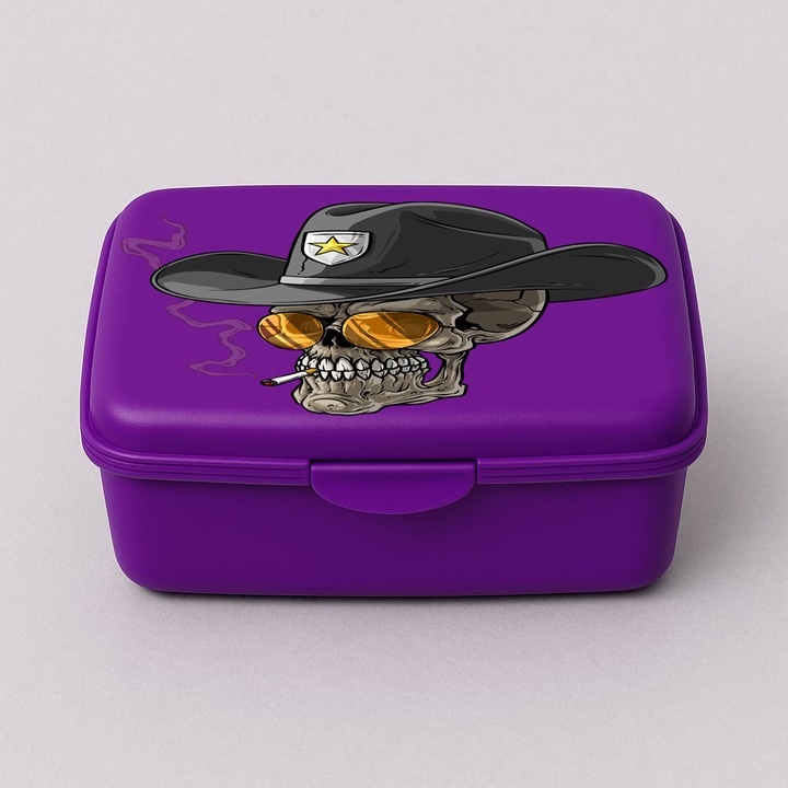 Caserola din plastic mov cu model, 1l