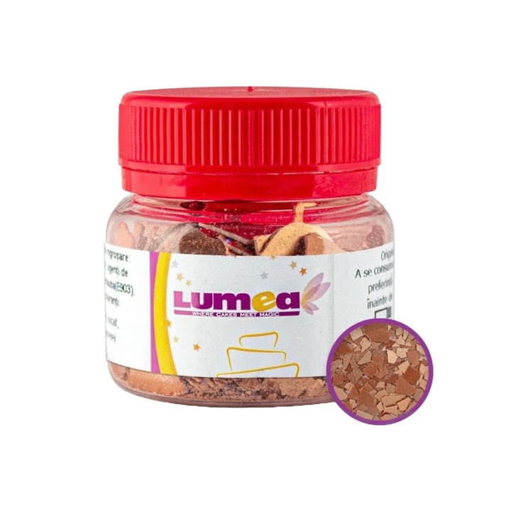 Foite bronz pentru tort Sequin, 10g - Lumea