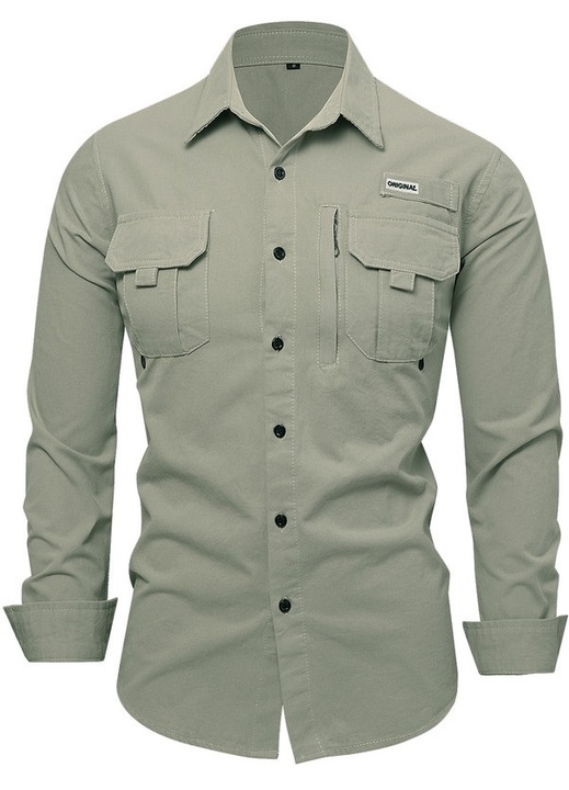 Camasa barbati, FREDD MARSHALL, bumbac, gri deschis, Gri deschis