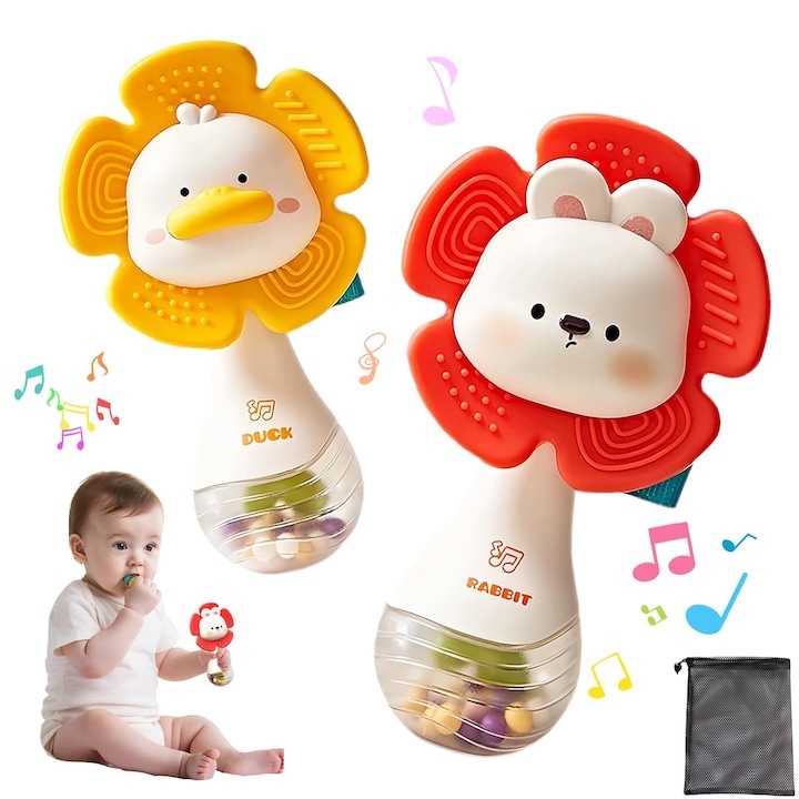 2 db. babacsörgő, fogzási játékok 3-6 hónapos korig, FomoX, babajátékok 0-6 hónapos korig, gyöngyös érzékelő játékok, markolós csörgő, kötelező Montessori játékok újszülötteknek, babaváró ajándékok