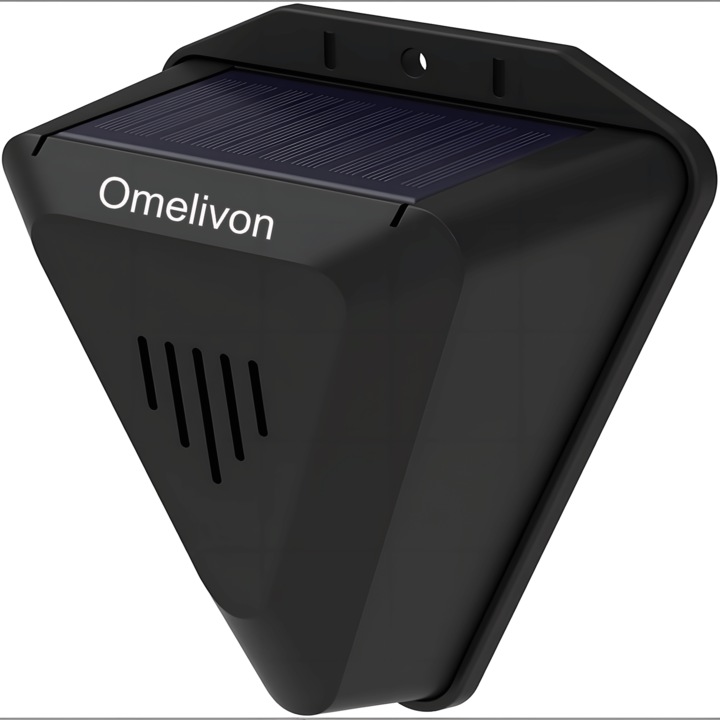 Alarma solara pentru pasari, repelenta, IP55, impermeabila, la 360°, protectie completa, descurajare a zgomotului multiplu, pasari inamice cu coarne, potrivita pentru gradina, curte, exterior