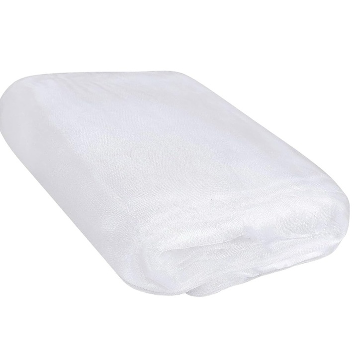 Kerti rovarháló, 2,5x3m, fehér, Hatékonyan védi a zöldségeket és a növényeket, Kiváló minőségű PE anyag, Újrafelhasználható, Ultrafinom háló, Átereszti a fényt és a levegőt, Széles körű felhasználási terület