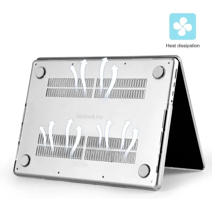 Husa de protectie compatibila cu MacBook Pro 14 inch modele din 2021 pana in 2024 (Pro si Max), inclusiv M4, M3, M2 si M1. Include folie de protectie pentru ecran si husa pentru tastatura, material transparent