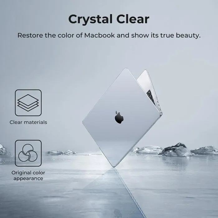 Husa de protectie compatibila cu MacBook Pro 14 inch modele din 2021 pana in 2024 (Pro si Max), inclusiv M4, M3, M2 si M1. Include folie de protectie pentru ecran si husa pentru tastatura, material transparent