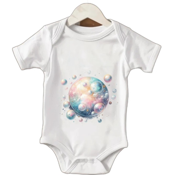 Body bebelusi cu maneca scurta, culoare Alb, marime 1-3luni