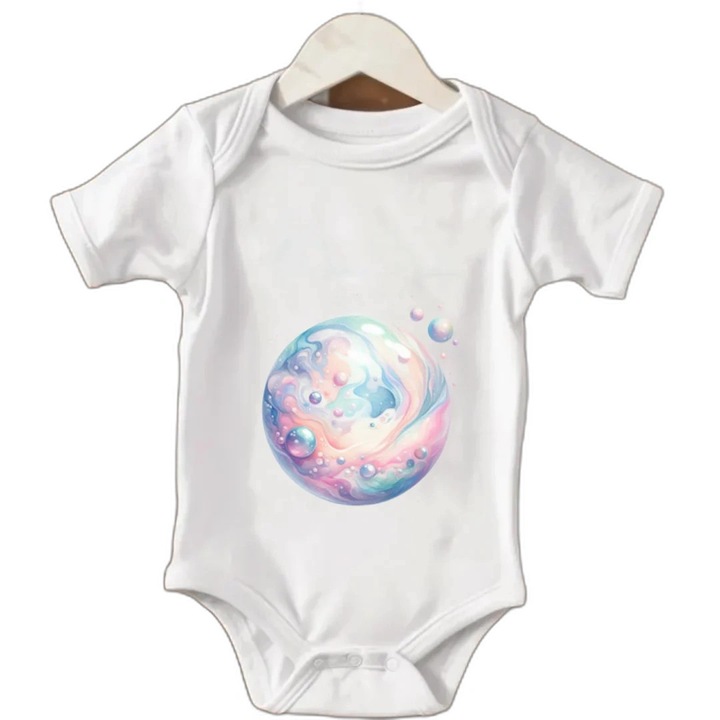 Body bebelusi cu maneca scurta, culoare Alb, marime 1-3luni