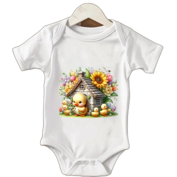 Body bebelusi cu maneca scurta, culoare Alb, marime 1-3luni