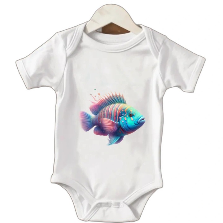 Body bebelusi cu maneca scurta, culoare Alb, marime 1-3luni