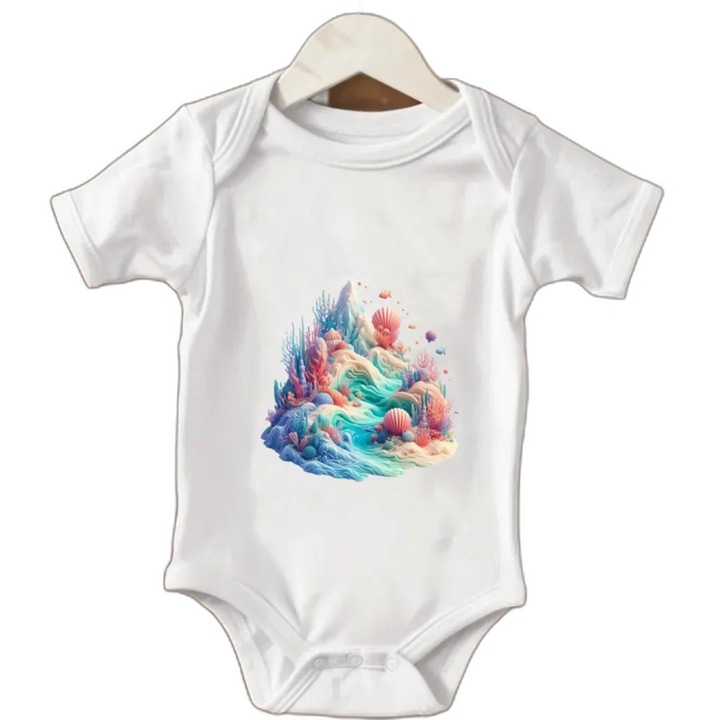 Body bebelusi cu maneca scurta, culoare Alb, marime 1-3luni