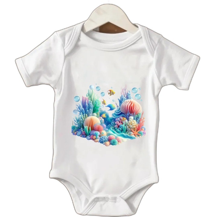 Body bebelusi cu maneca scurta, culoare Alb, marime 1-3luni