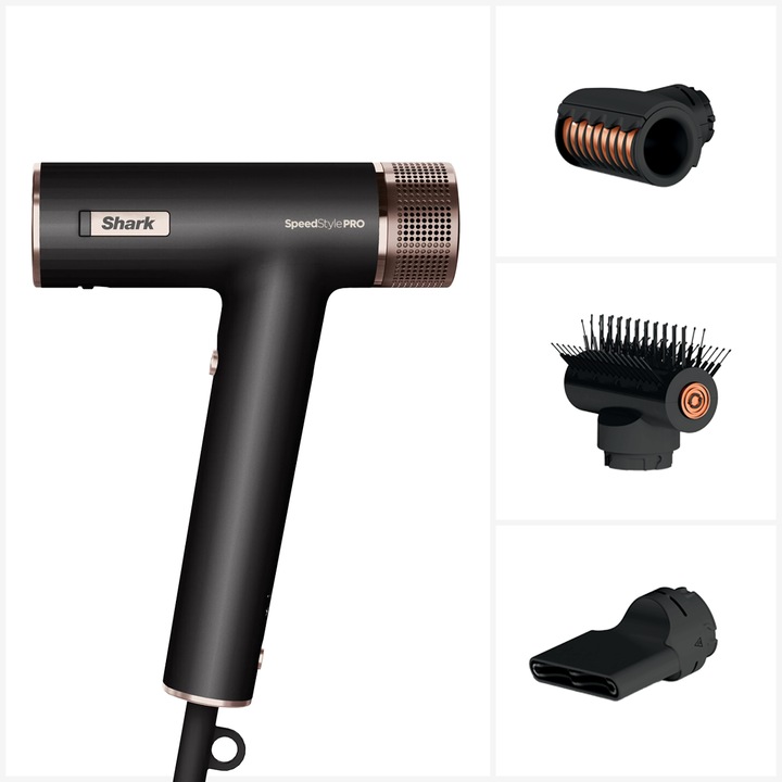 Сешоар Shark SpeedStyle Pro 3 в 1 HD731EU, 1700W, 3 режима на стилизиране, Функция Scalp Shield, Технология IQ Speed, Черен