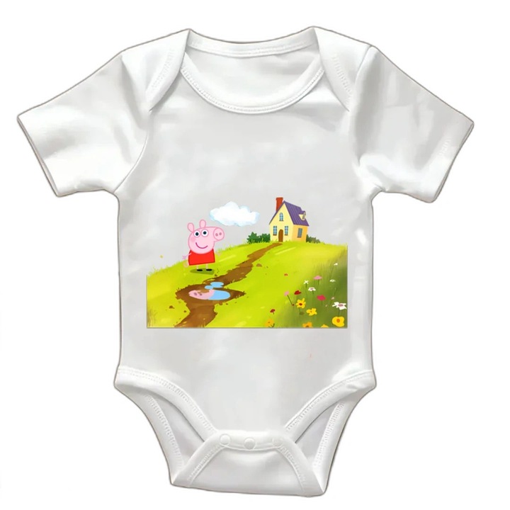 Body bebelusi cu maneca scurta, culoare Alb, marime 1-3luni