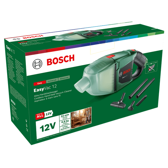 Aspirator de mana BOSCH EasyVac 12, 06033D0000, Fara incarcator si acumulator Verde