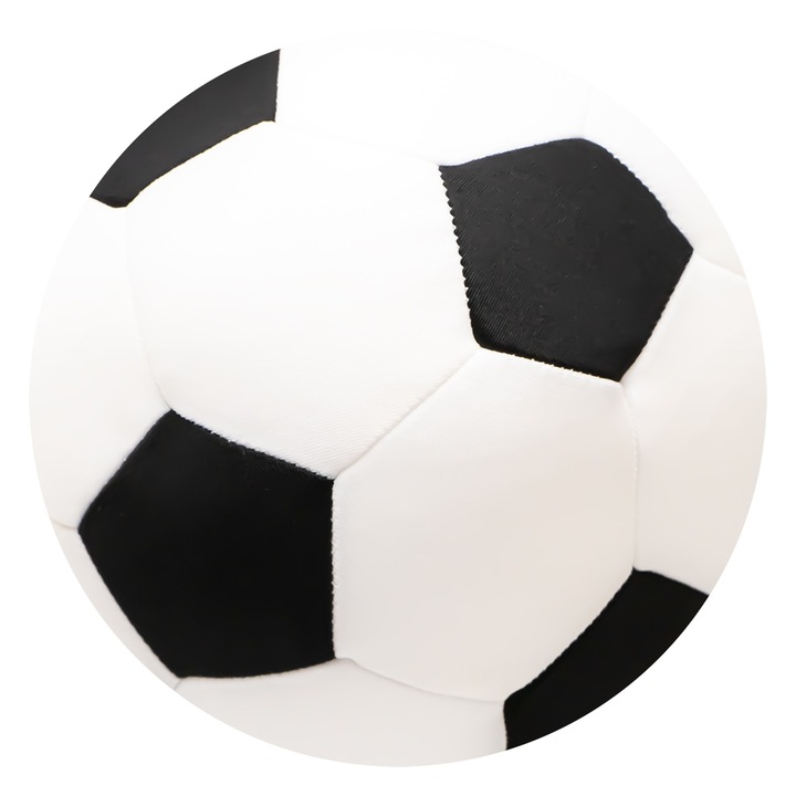 Jucarie Minge material textil cu granule, 16x16x23 cm, Alb / Negru