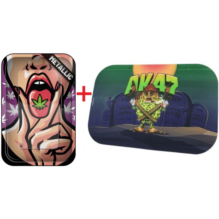 Set Tava de rulat Fire-Flow 420 Girl + Capac magnetic de protectie 3D AK47 27.5cm x 17.5cm