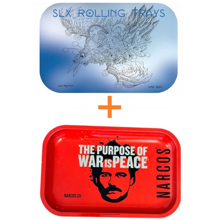 Pachet Tava de rulat Narcos Pablo Escobar rosu + Capac magnetic de protectie SLX Non Stick War Bird 29 x 19cm