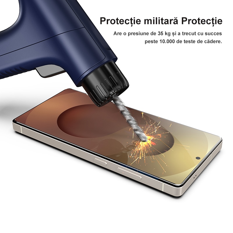 Folie Protectie Telefon, Folie Sticla MOGU Pentru Samsung S25/S24, Protectie Profesionala Ecran 3D, Full Cover, Anti Zgarieturi, Ultra HD, Vine cu un Dispozitiv Simplu de Instalare Pentru o Pozitionare Precisa, Transparenta